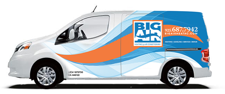 Big Air heating and air conditioning services van