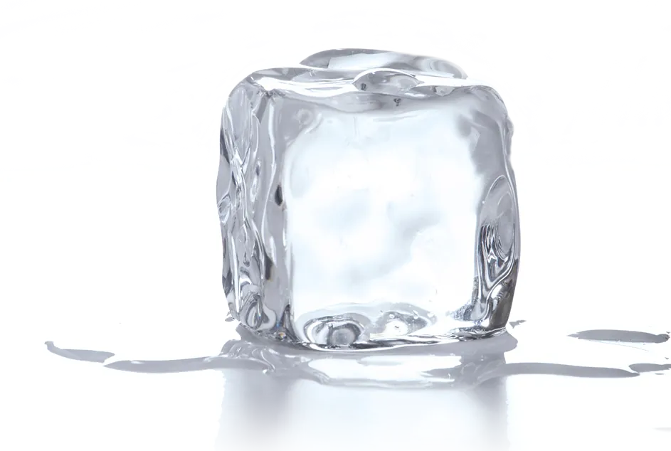 A melting ice cube